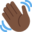 waving hand, dark skin tone